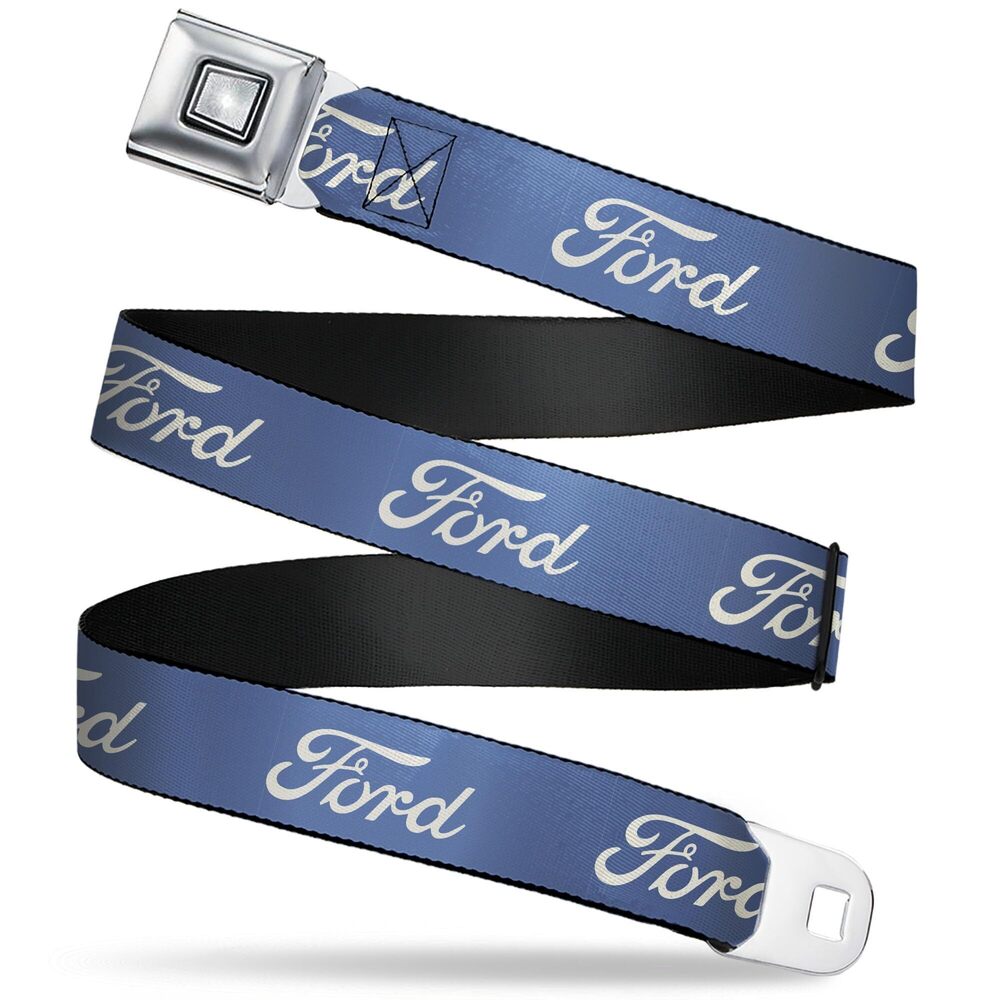 1336 Ford Belt, Seatbelt Buckle, Ford Script Blue White